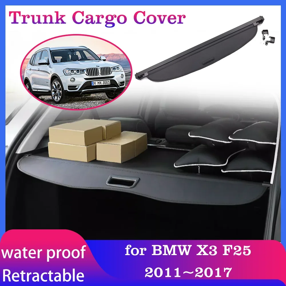 

Car Trunk Cargo Cover for BMW X3 F25 2011~2017 Tray Luggage Rear Racks Curtain Pad Security Shielding Shade Accessorie 2012 2013