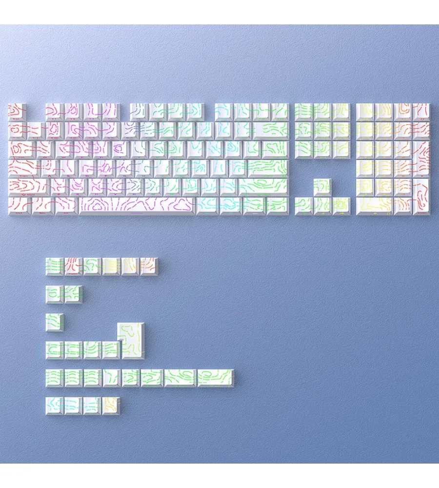 130 key two-color small full set crack luminous white contour 4.0 keycap original height