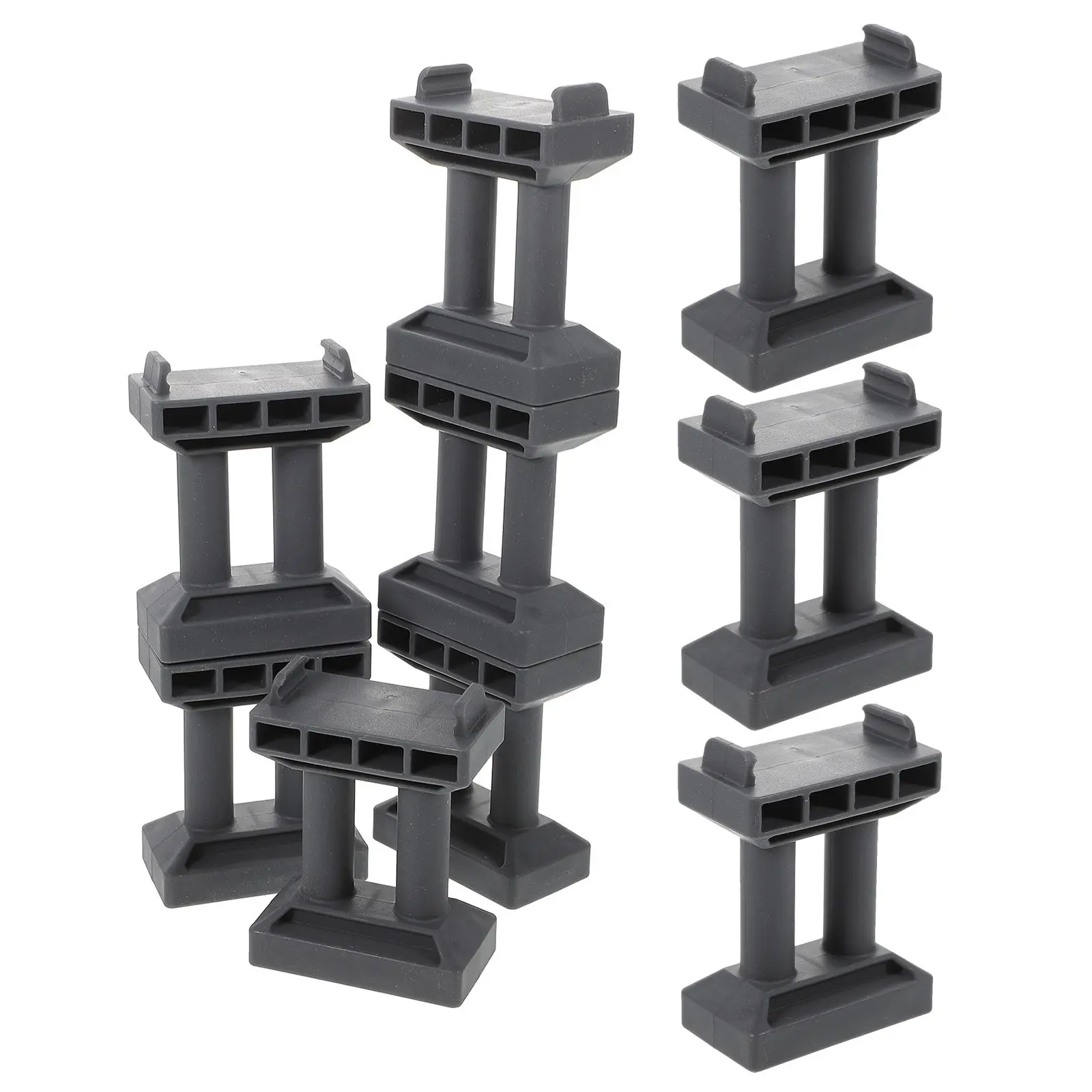 9Pcs Train Bridge Support Plastic Bridge Pier Track Elevated Rail Support Railway Track Risers Accessories High Level Blocks