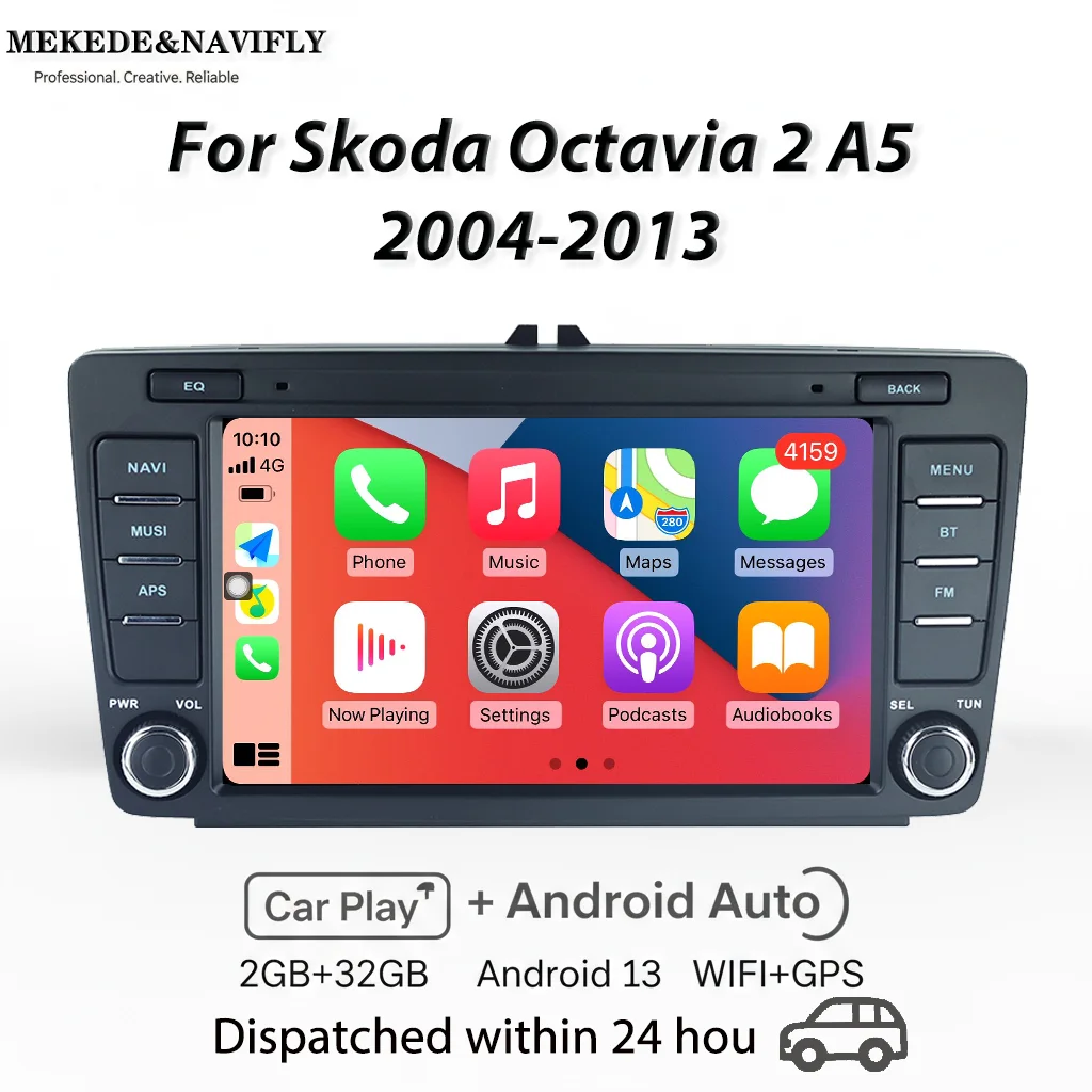 MEKEDE For Skoda Octavia 2 A5 2004-2013 8'' Car Radio CarPlay GPS Navigation Central Multimedia Players intelligent Car systems