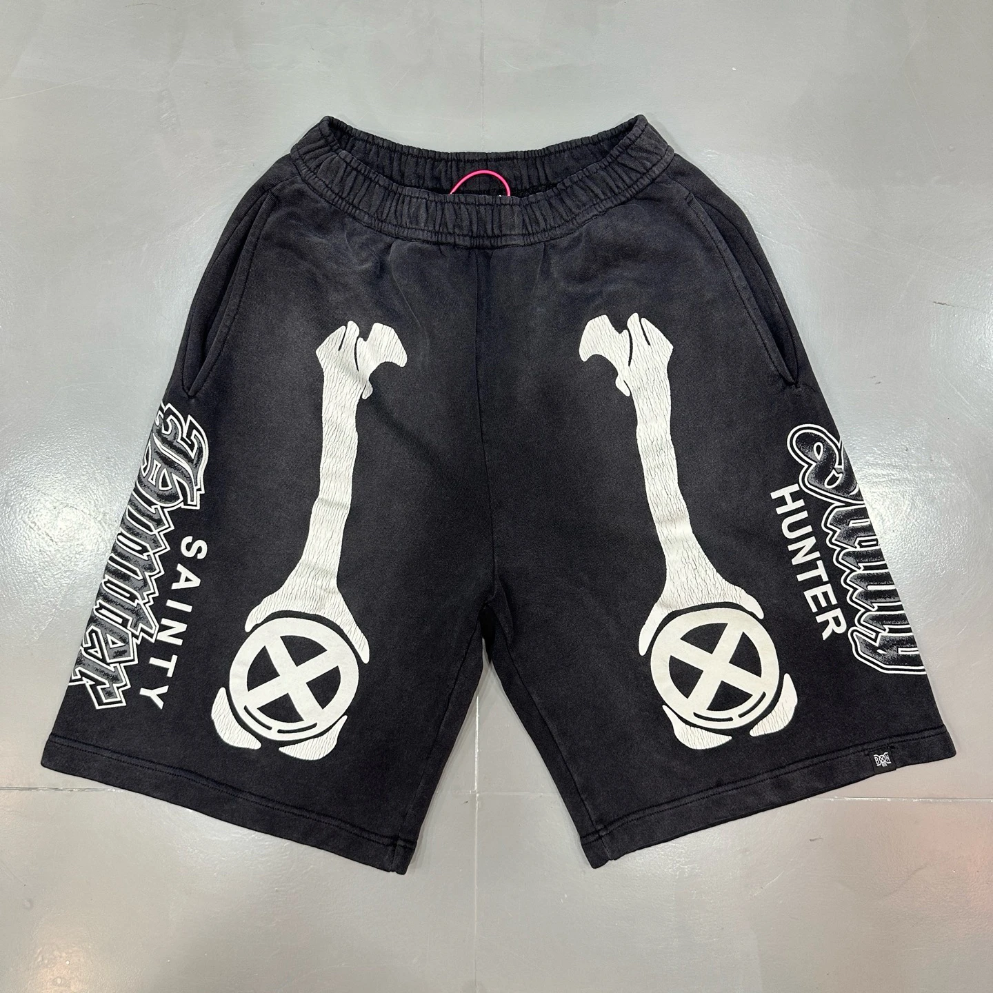 Luminous Cross-Border SAINT Mxxxxxx Collaborative Functional Style Printed Five-Quarter Washed Short Pants Loose mid Waist Co...