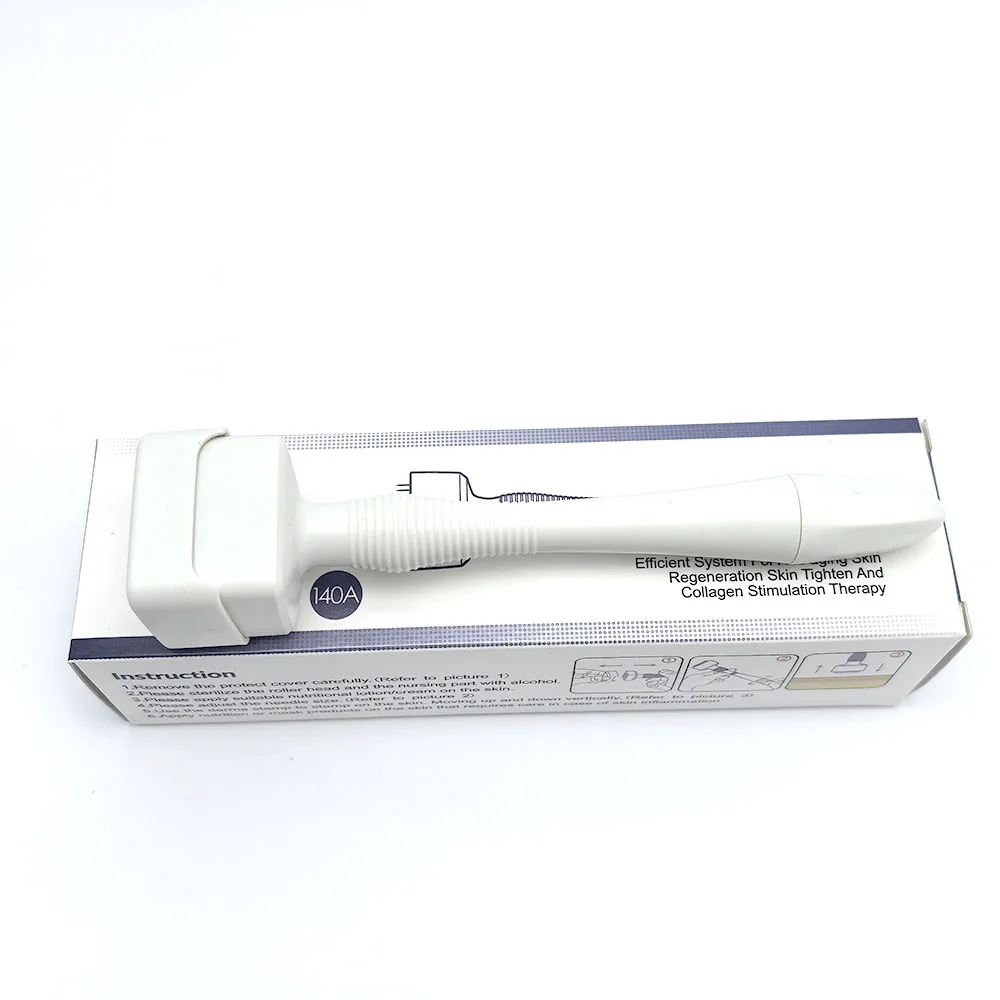 Sello Derma ajustable, microagujas de 140A para el cuidado del cuerpo y la cara, crecimiento de la barba y el cabello, sistema rodante Derma para uso doméstico