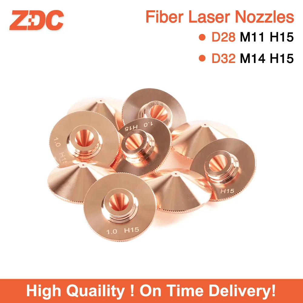 ZDC Laser Nozzle Single/Double Layer D28mm D32mm H15 Caliber 0.8-5.0mm For Raytools Bodor Precitec WSX Fiber Laser Cutting Head