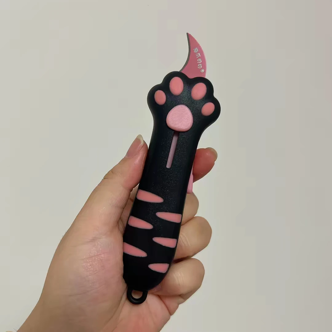 Retractable Utility Knife Cat Paw Appearance Multi Function Safe Portable Office Paper Cut Trim Tool