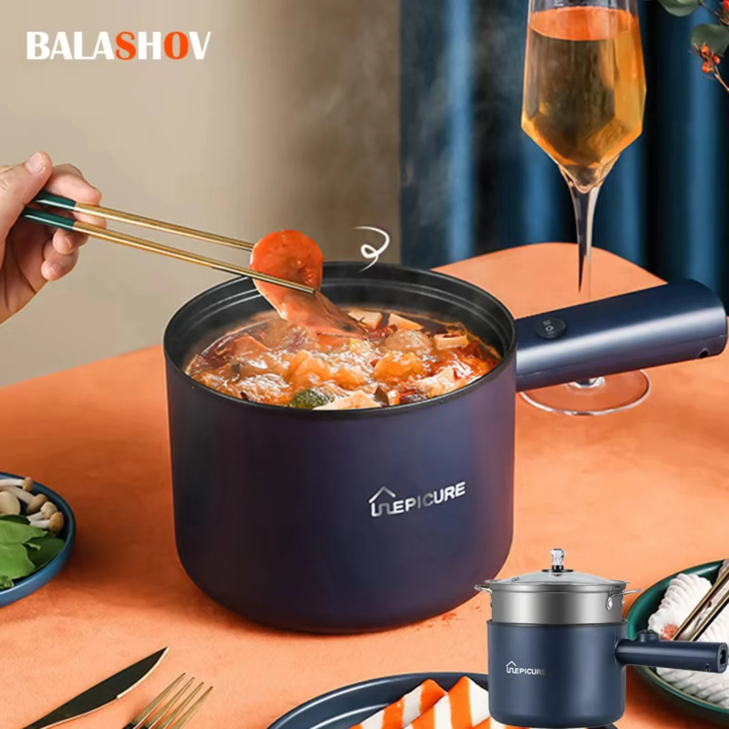 Multifunction Cooker 1.8L Household Single/Double Layer Hot Pot  Rice Cooker Student Dormitory Mini Non-stick Pan Pots