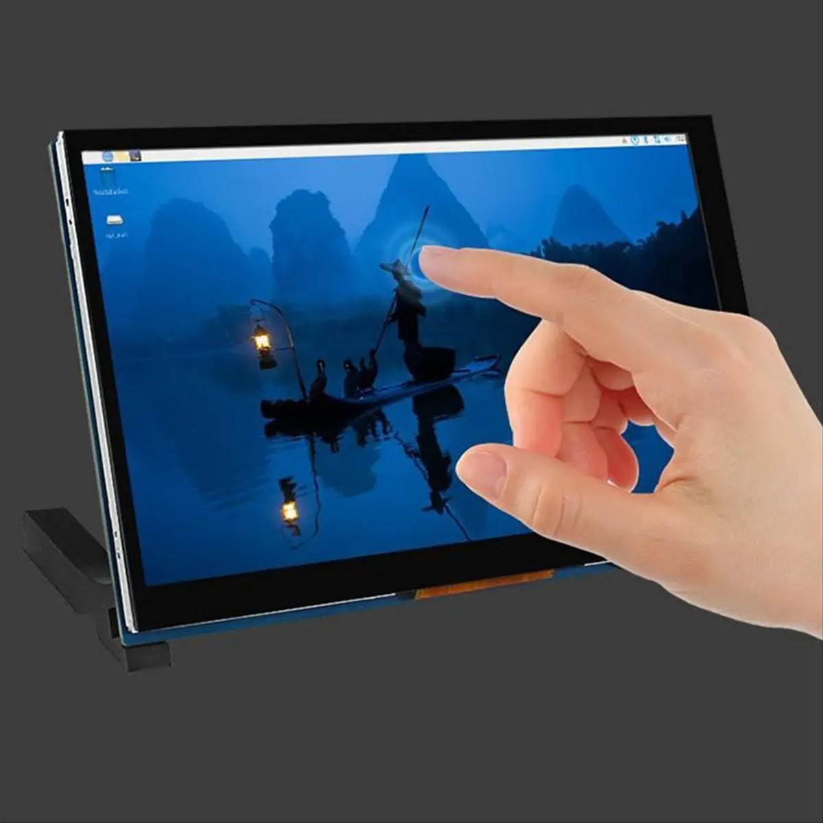 goodidea For Raspberry Pi 4B/3B+ Capacitive Touch Display 4.3 Inch HD Ips Display Drive-Free Interface Display,A