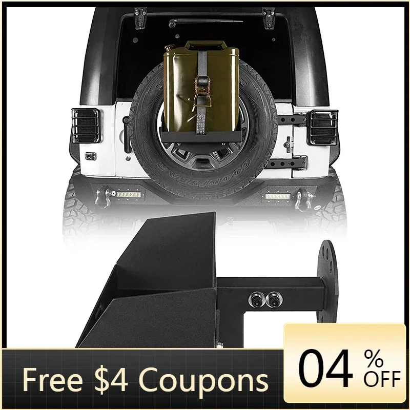 

Spare Tire Jerry Can Holder w/Tall Tray for Wrangler TJ JK JL & Unlimited 1997-2022