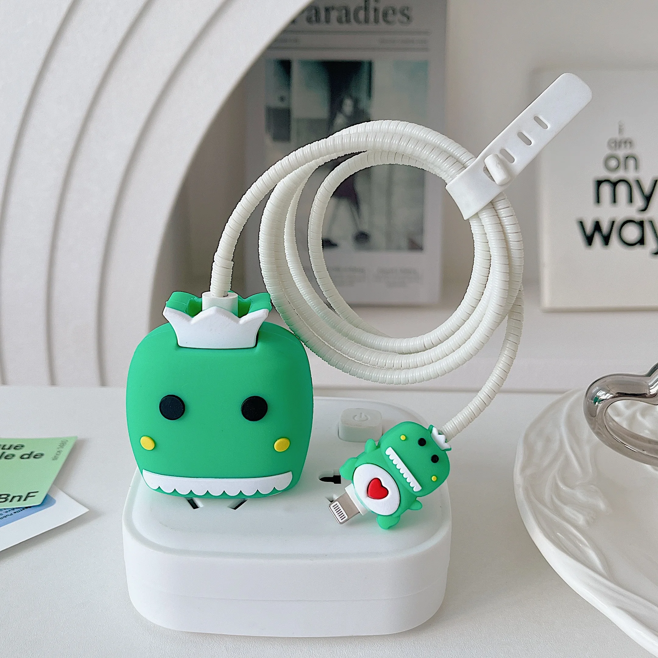 Cartoon Cute  Love Dragon Soft Silicone Charger   Protective  Case For IPhone 11 12 13 14 15 18/20W Charge Protection Cover