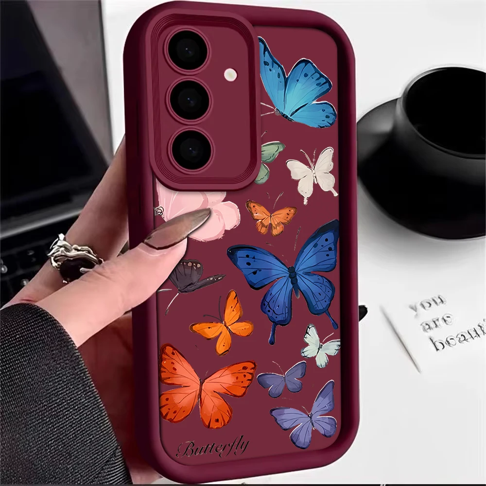 Gold Schmetterling TPU Handyhülle für Samsung Galaxy S25 S22 S21 S23 FE S20 S24 Ultra FE A35 A15 A25 A55 Note 20 Plus 5G Soft Cover – Detail 8