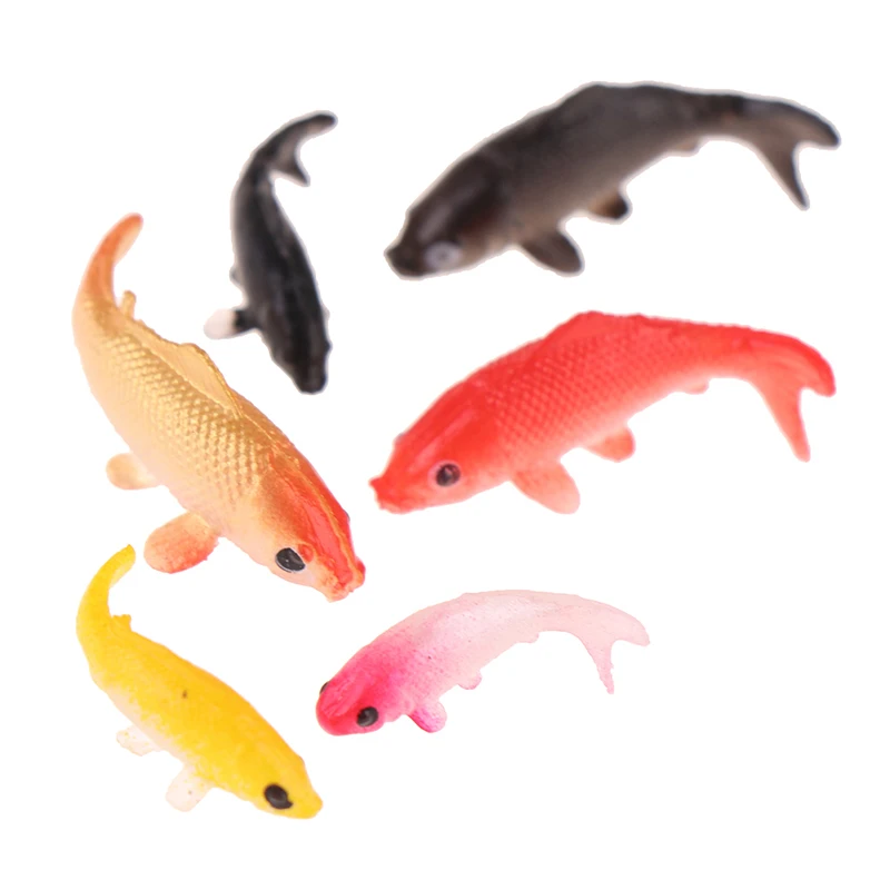 5pcs Kawaii Simulation Animals Model Model fish Miniature  For Kids Toys DIY Decorative Goldfish Figurines Home Decor
