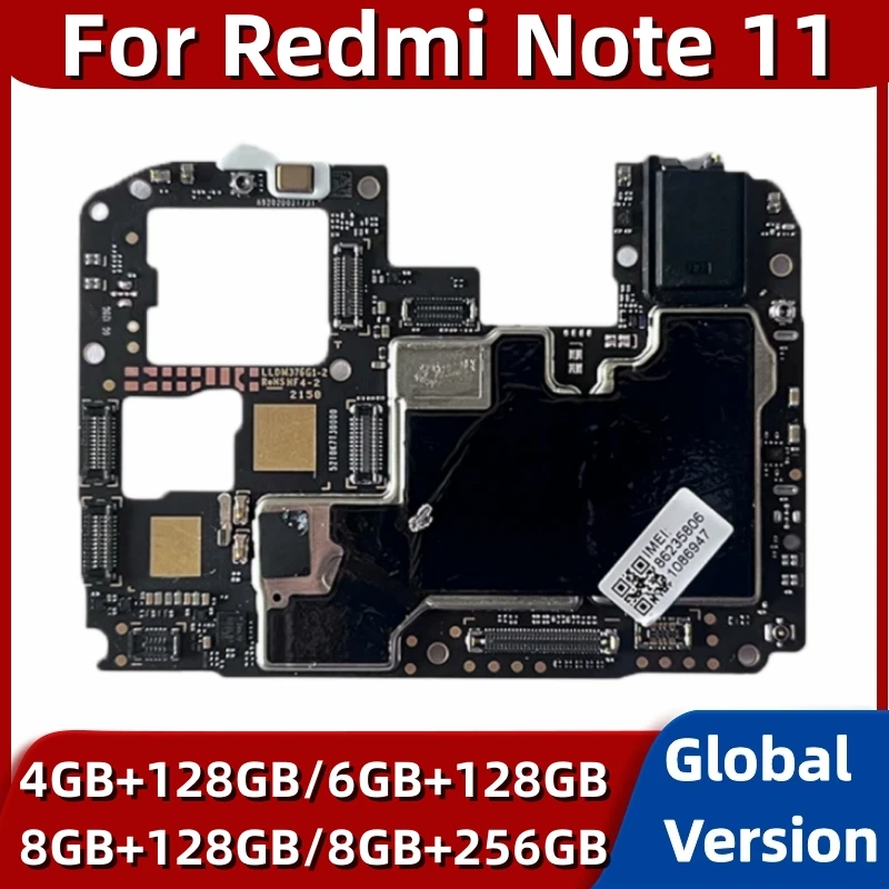 Motherboard for Xiaomi Redmi Note 11 4G,Global Version Mainboard, Original Unlocked, with Snapdragon 680 Processor