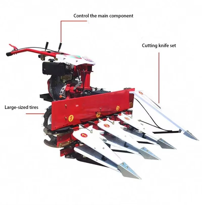 Farm Use Factory Price High Productivity Reaper Harvester Machine Engine Gear for Wheat Rice Olive Carrot Garlic Paddy Grain
