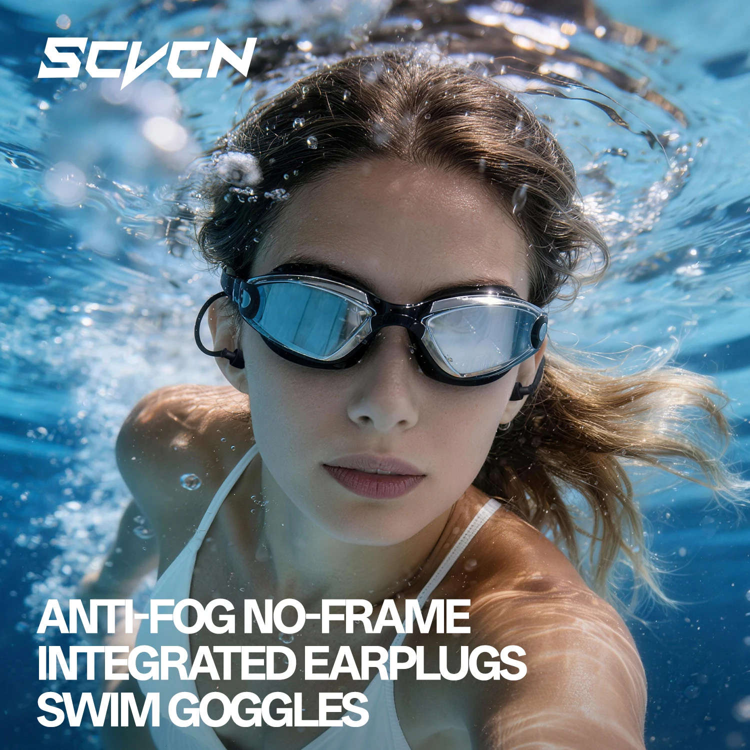 

Очки для плавания SCVCN для мужчин, женщин и молодежи: защита от запотевания и УФ-излучения, для взрослых, для бассейна и моря, летние защитные очки