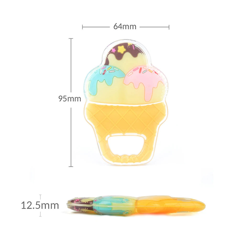 LOFCA Flüssigkeit eis Silikon Beißring Baby zahnen DIY Kauen Halskette Anhänger Food Grade Silikon BPA FREI Schnuller Clip Kette