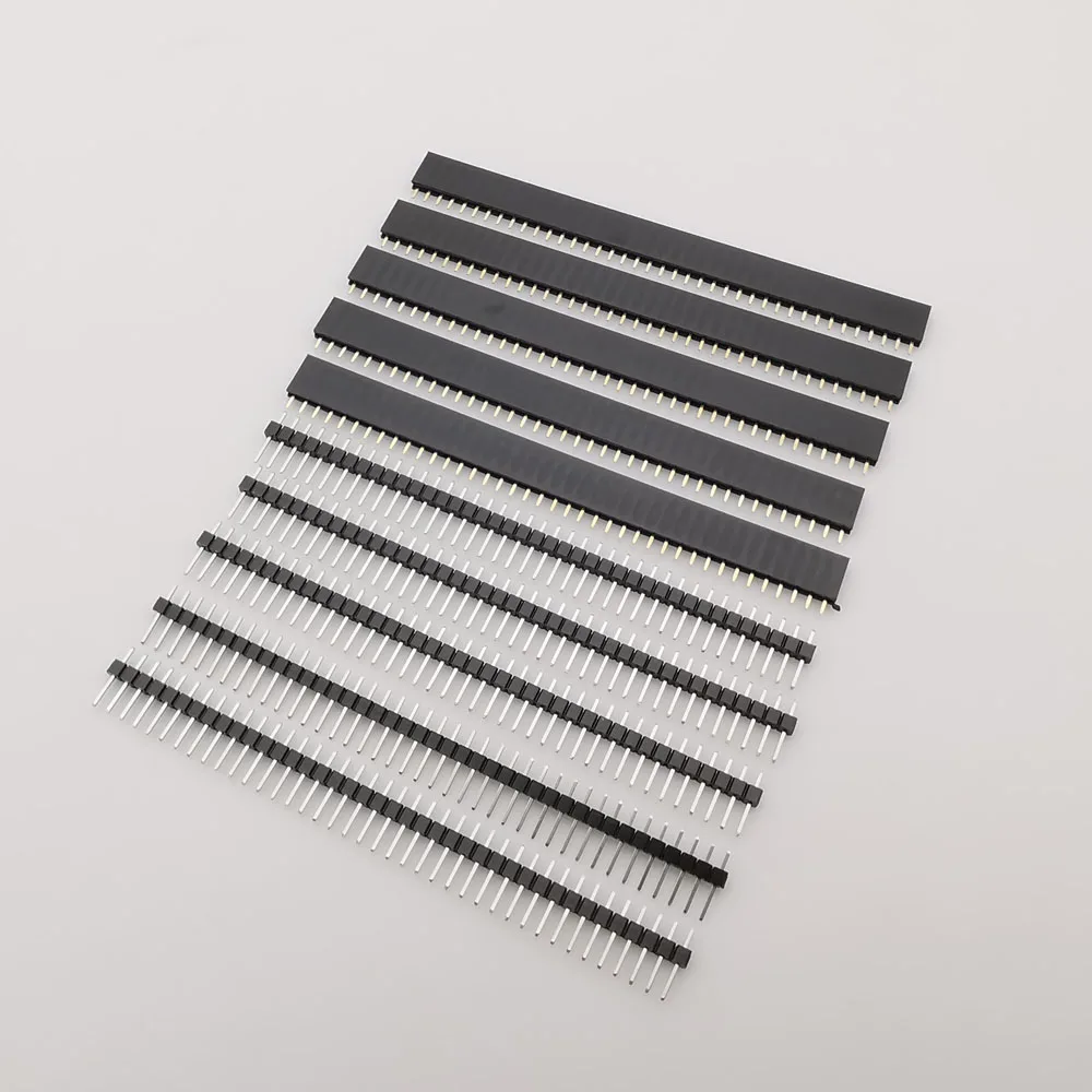10Pcs 2.54mm Male and Female 40Pin Single Row Breakable Pin Header PCB Socket Connector For Arduino DIY