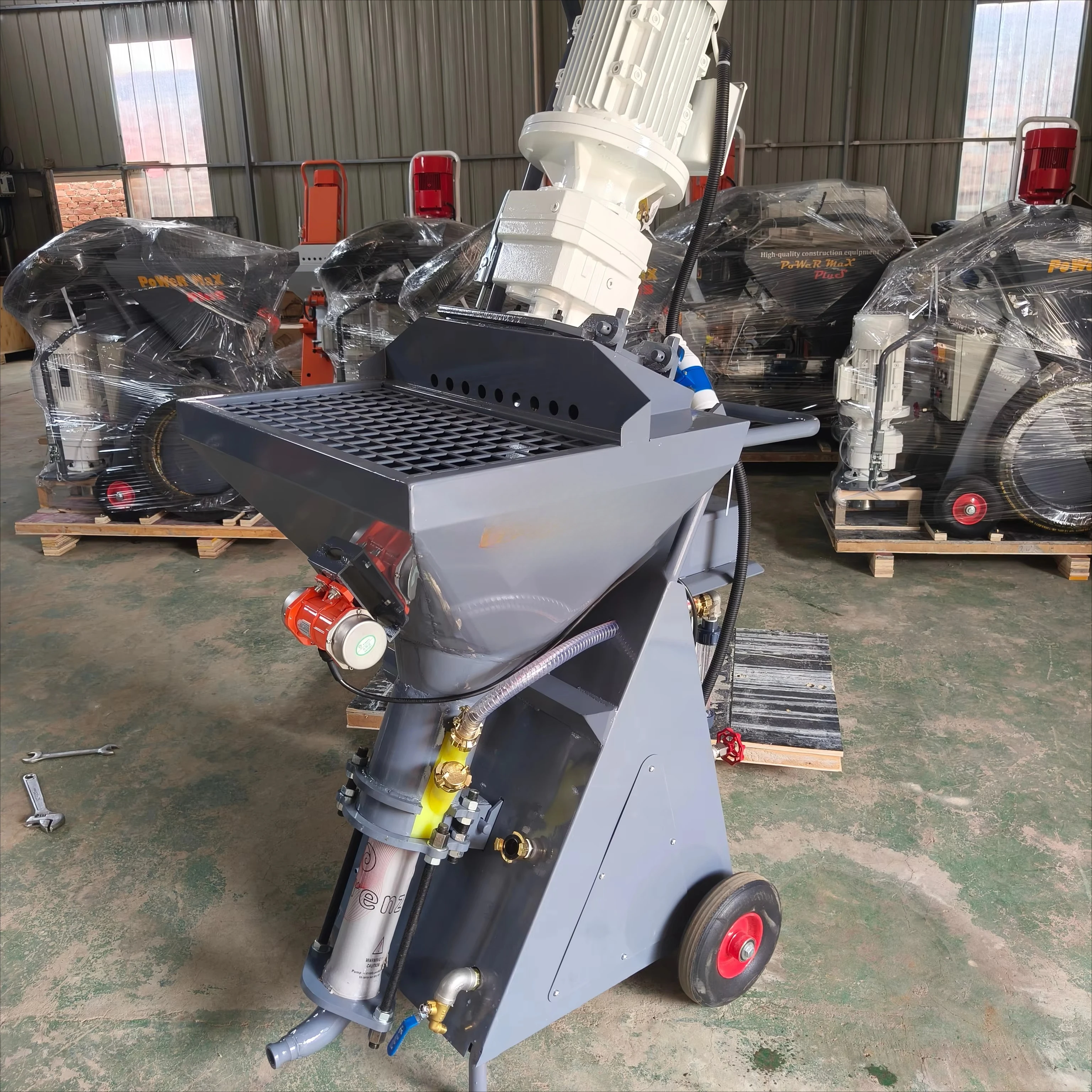 220V Wholesale Factory Supply Cement Mortar Plaster Spraying Machine Gypsum Mixer Spray  with Pump and Motor Core Components