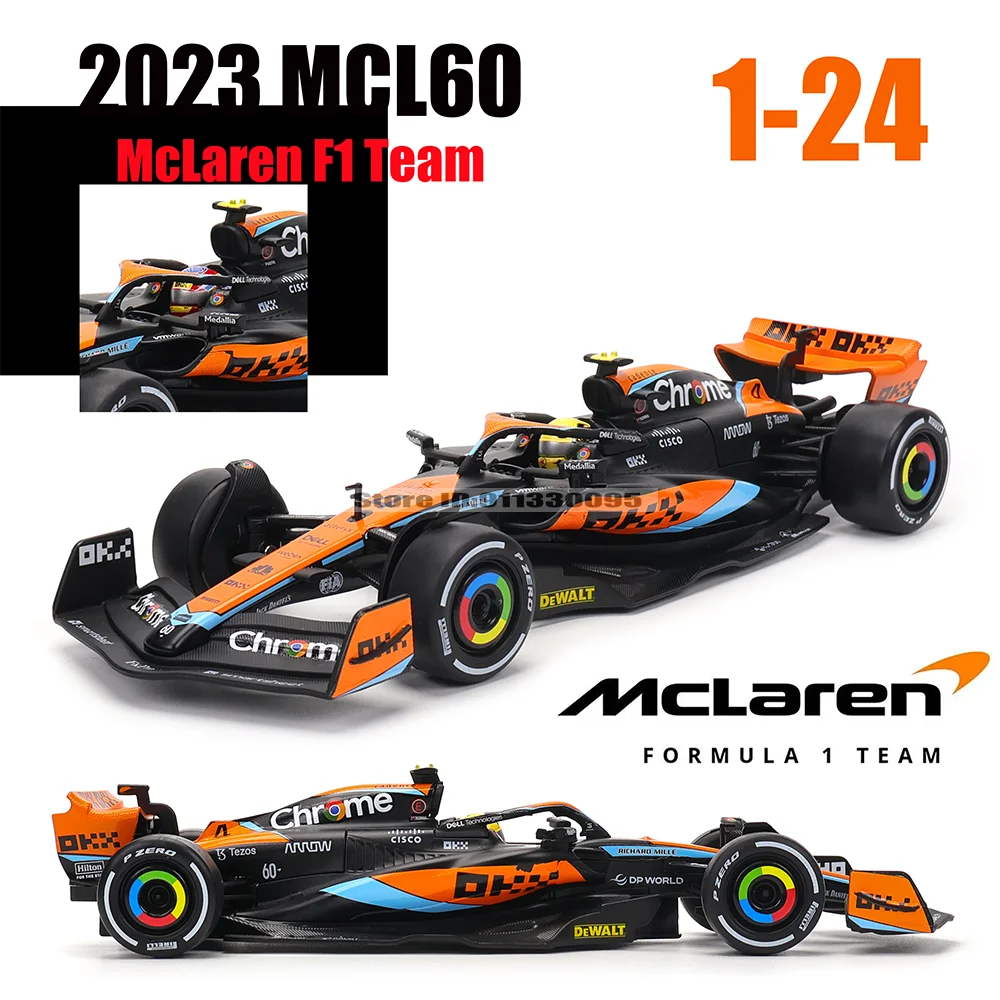 CCA MSZ 1:24 2023 McLaren F1 Team MCL60 4# Lando Norris 81# Oscar Piastri alloy car model toy series collection gift