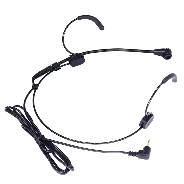 High end black skin headband microphone, wireless microphone accessories, 3.5-curve plug, wired microphone