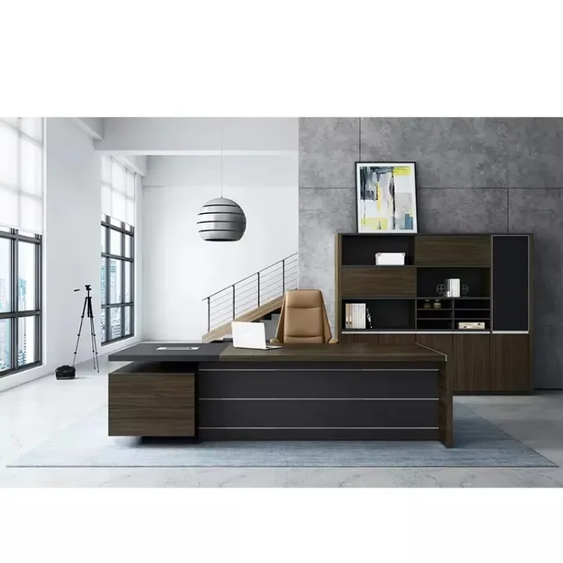 High-quality solid wood executive modern luxury office furniture table executive desk with drawers