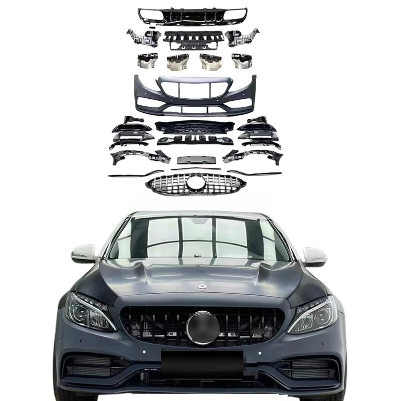 W205 bodykit For Mercedes Benz W205 C205 C class C180 C200 C260 C300 C250 AMG Line Coupe Normal 2013+ to C63 AMG car bumper