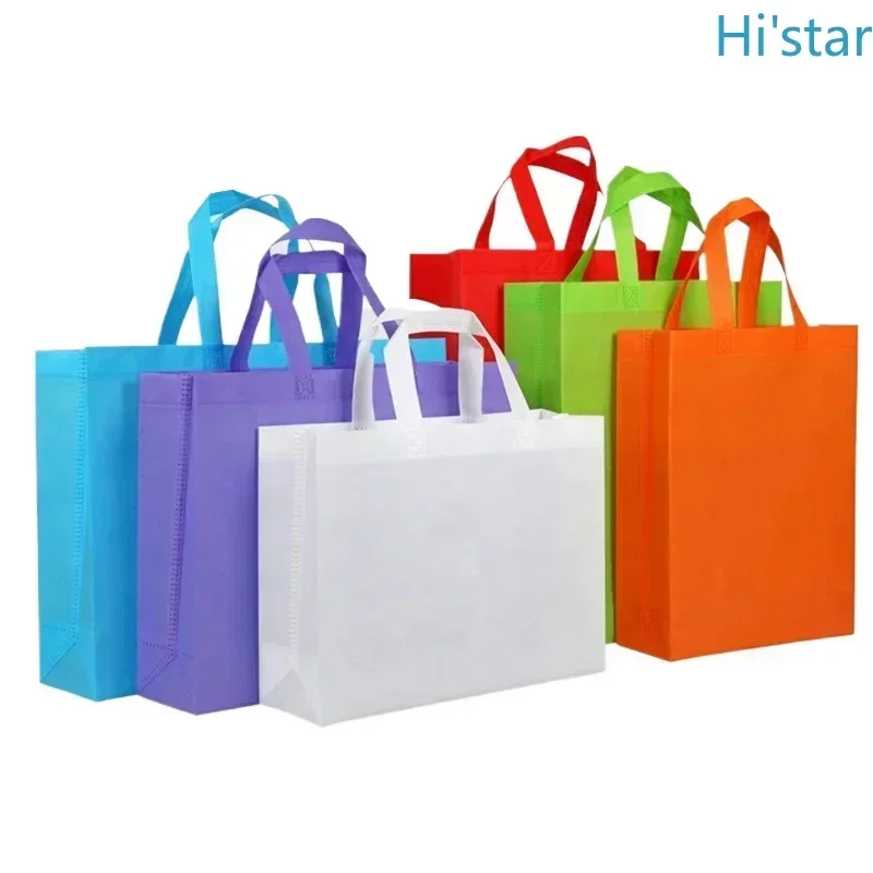 

20 Pcs Non-woven Tote Bags, Durable Eco-friendly Shopping Bag With Handles For Grocery Shopping Accept Customize Print Logo Pers