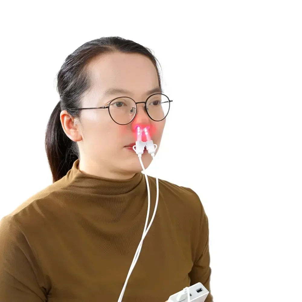 650nm Nasal Laser Therapy Device Allergy Reliever Nose Rhinitis Sinusitis Therapy Massage Cure Hay Fever Low Frequency Pulse