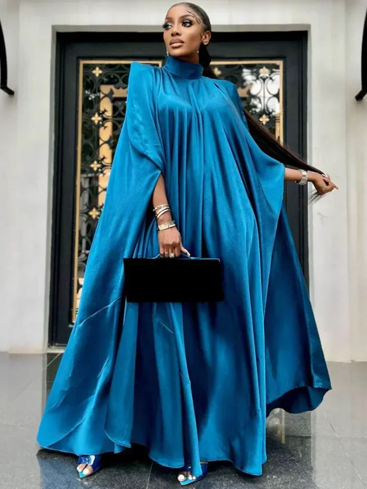 

GUWU Muslim Fashion Satin Women Dress Abaya Dubai Turkey African Maxi Dresses 2024 Pakistani Islam Modest Clothes Kaftan Robe
