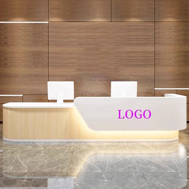 

White Reception Desks Study Front Office Wood Executive Cashier Counter Long Reception Desk Luxury Mesa De Escritorio Furniture