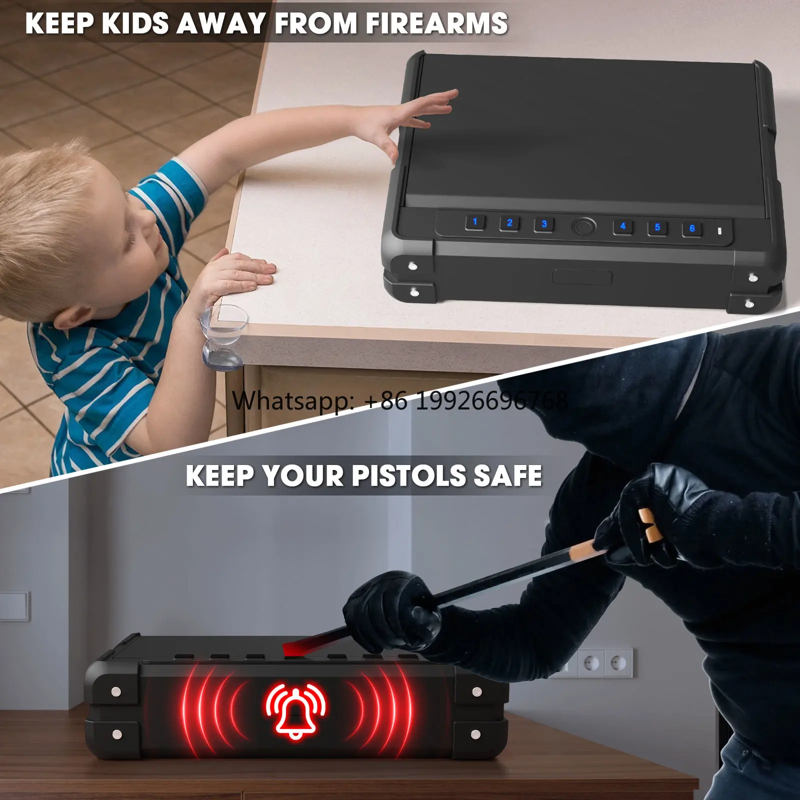 

Digital Alarm Key Lock Safe Box Fingerprint Emergency LED Light Safe un Safe manufacturer