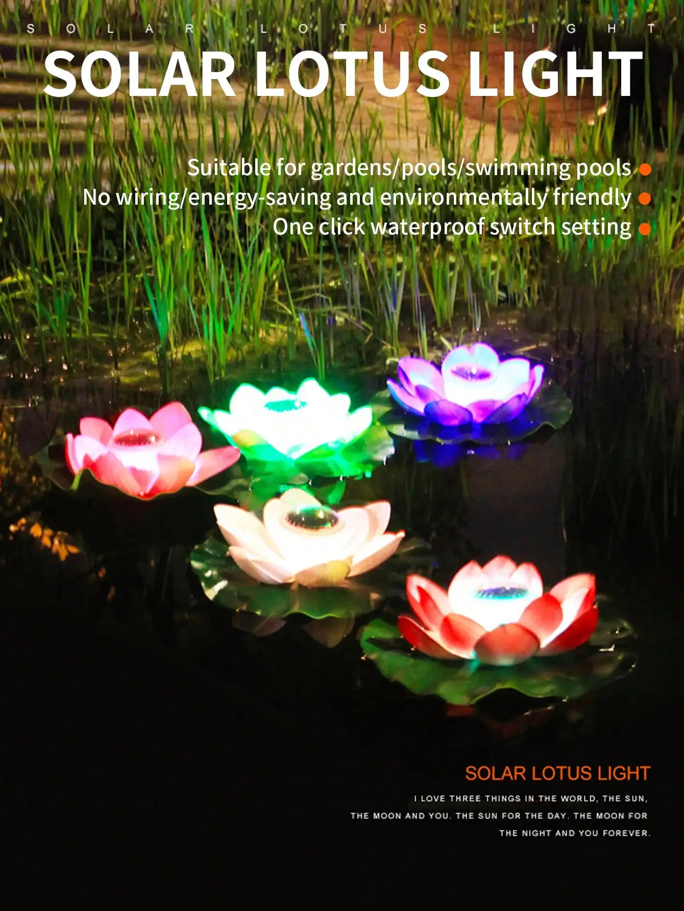 

Outdoor Waterproof Pond Floating Lights, Solar Lotus Flower Lights, Garden Lights - Paired With Villa Courtyard Wishing Lotus Leaf Lights, Illuminated By Solar Power To Create A Dreamy, Poetic Courtyard Water Landscape Atmosphere.