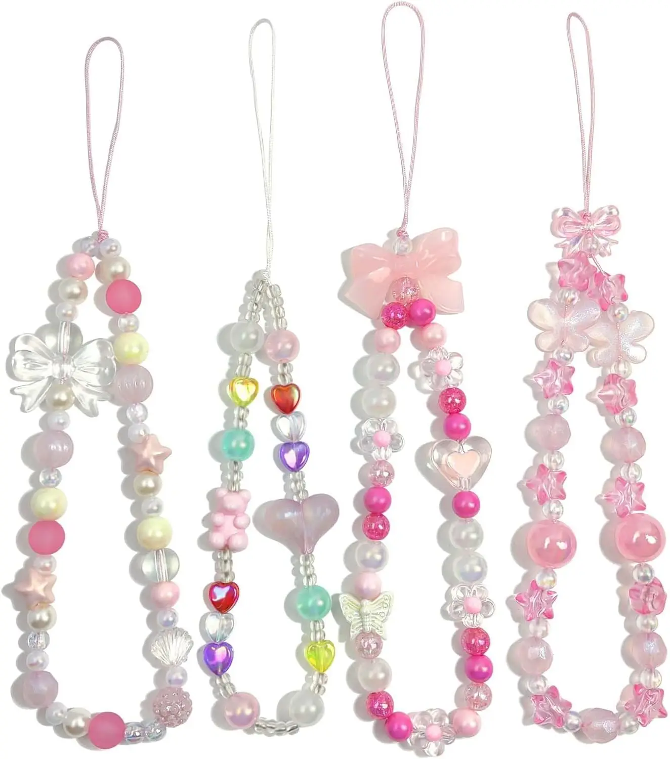

Phone Charms Cute Beaded Phone Lanyard Wrist Strap Aesthetic CellPhone Keychain Cute PhoneCharms for Women