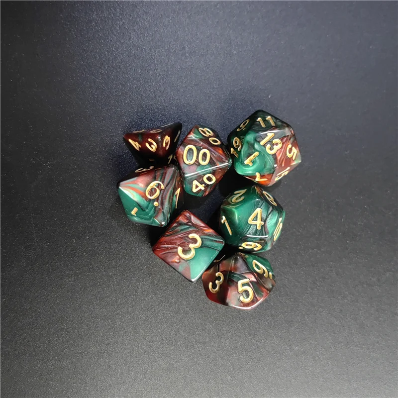 7PCS 1 Set 8 Colors Galaxy Style DND Dice Set D4 D6 D8 D10 D12 D20 Multifaceted Dice Are Used For TRPG Dragon Dungeon Board Game