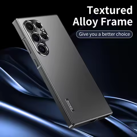 For Samsung Galaxy S25 S24 S23 S22 S21 Ultra case, 2-in-1 metal magnetic aluminum alloy Ultrathin Fall protective back cover