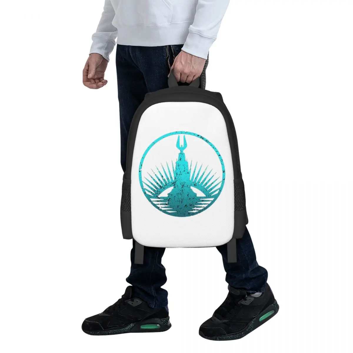 Sac à dos d'étudiant Bioshock Rapture Teal Faded, sac d'école, sac de randonnée, sac de voyage pour hommes et femmes, sac à dos tendance, sacs à bandoulière