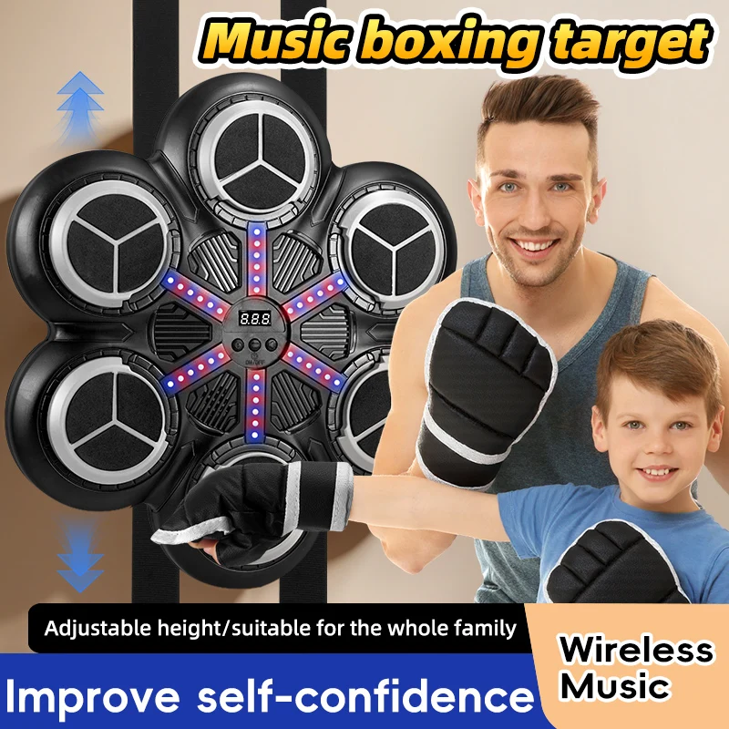 1-piece-of-wall-mounted-music-boxing-machine-with-6-target-areas-adjustable-height-bluetooth-wireless-led-lighting-smart-counting-boxing-trainer-home-boxing-target-stress-relief-and-reaction-training-equipment-for-children-and-adults