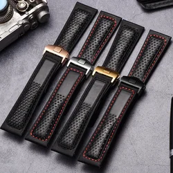 New Genuine Leather Watch Strap For Tag Heuer Carrera diving Monaco F1 Series Breathable Watch Chain Men Watchband 22mm