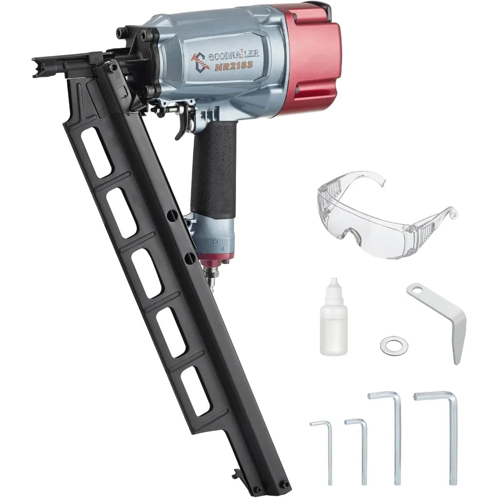 

NR2183 Framing nailer 21 Degree Plastic Strip Nailer 2-Inch up to 3-1/4-Inch Plastic Collated Full Head Framing Nails Steel Maga