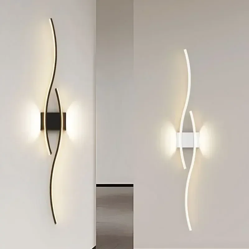 

Nordic LED Wall Lights Wall Lamps for Bedside Bedroom Interior Black Gold White Wall Sconce Lighting Fixtures Stairs Aisle Home