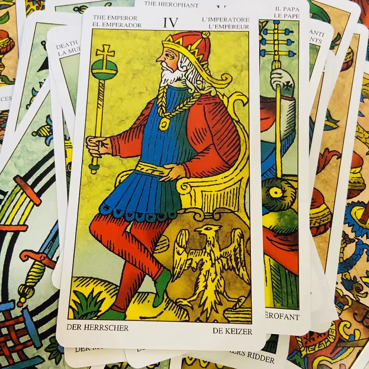 Universal Tarot of Marseille Tarot Deck 78 Cards English Version Fate Divination Tarot Cards with Guidance Manual Board Games