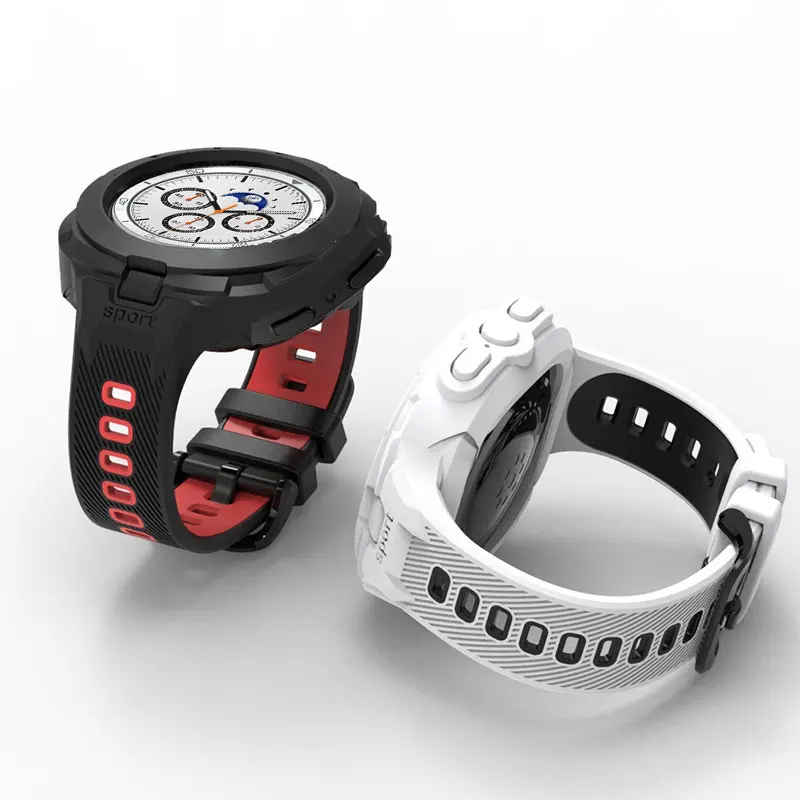 Case+Strap For Samsung Galaxy Watch 8 44 40mm Strap Silicone Breathable Strap Replacement Band For Samsung Watch 8 Classic 46mm