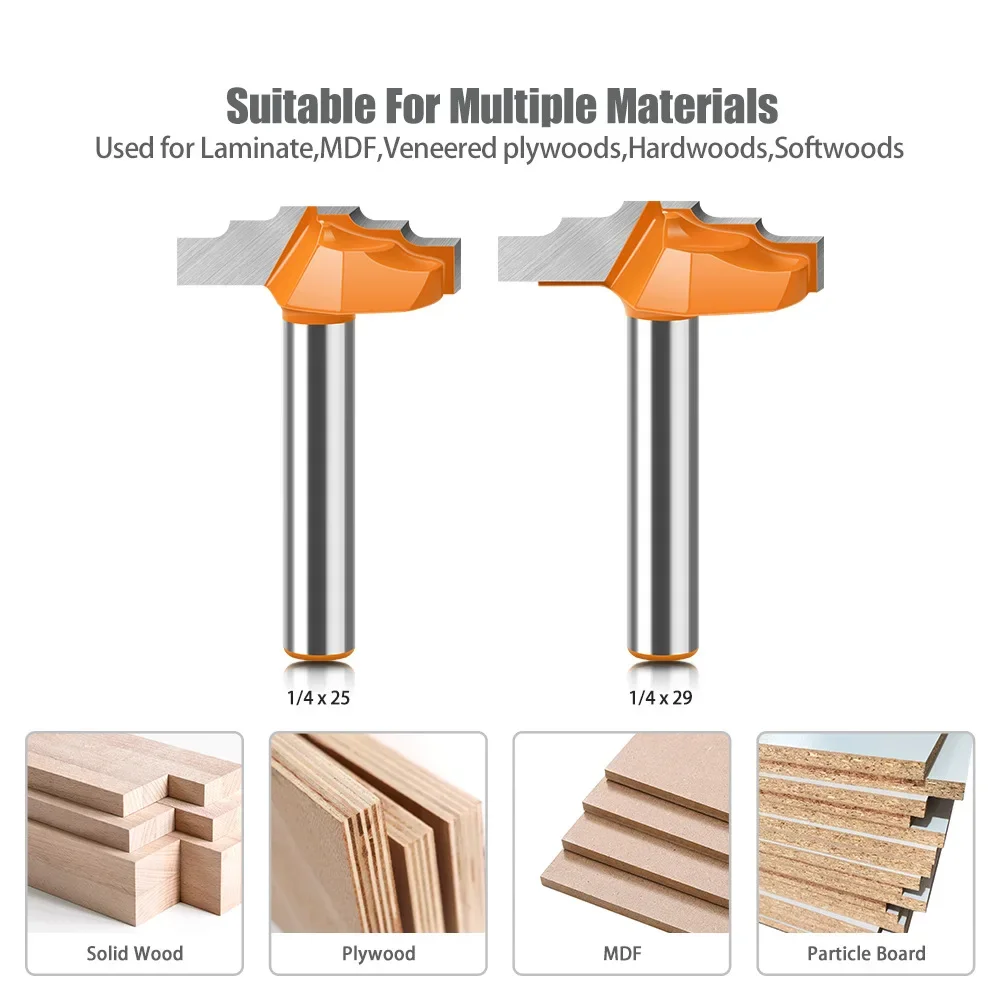 1/4 "Shank 6mm Shank ไม้กรอบประตู Router Bits สําหรับไม้คาร์ไบด์ Lassical ประตูตู้ Bits แกะสลัก Milling Cutte