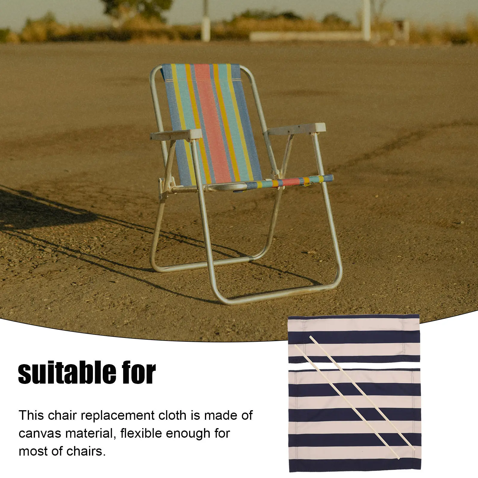 1Set Folding Chair Replacement Canvas Seat Cover Heavy Duty Breathable Canvas Fabric for Camping Director Outdoor Game Movie - view 2