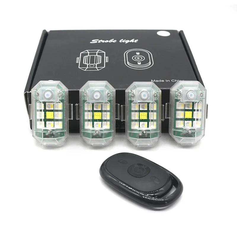 1/2/4pc remote motorcycle lights RC drone LED flash wireless light for RC fix wing aircraft airplane helicopter warning lights
