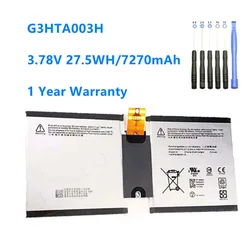 G3HTA004H G3HTA007H Laptop Battery For Microsoft Surface 3 1645 Tablet PC 2in1 Series G3HTA003H 3.78V 27.5WH/7270mAh