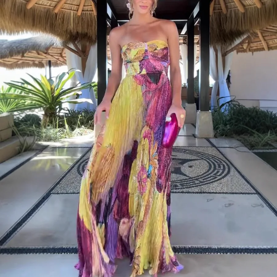 Shiny Sequin V Neck Maxi Dresses Women Elegant Slimming Backless Short Sleeved Long Dress Lady Gold Silver Party Evening Robes - Image 6