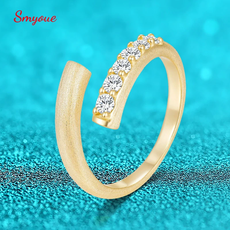 

Smyoue Trendy Test Passed Moissanite Rings for Women Sparkling Wedding Lab Diamond Band Fine Jewelry 100% S925 Sterling Silver