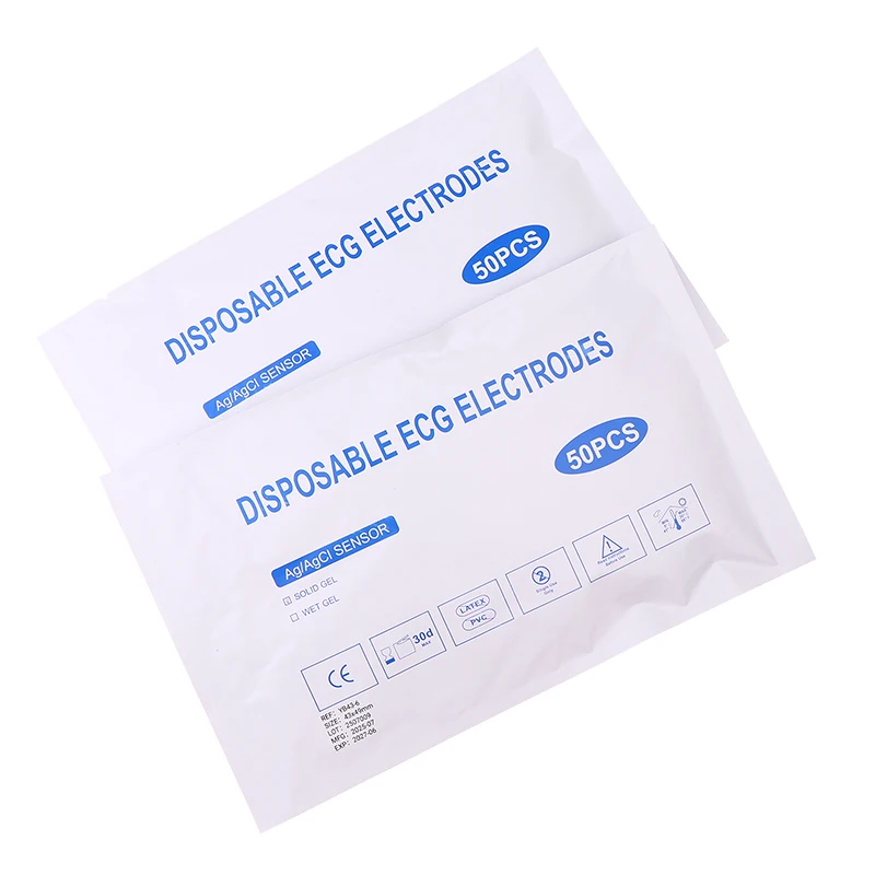 

50PCS Each Bag 2439 White Foam Disposable ECG Electrode Pads Medical Patch ECG EKG Accessories For Pediatric Patient Size