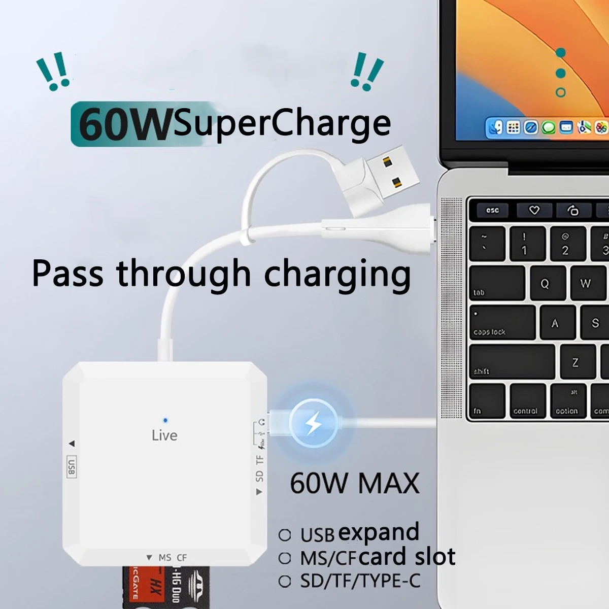 

8-в-1 Multi Memory Card Reader USB C Lightning USB Multi Card Reader для SD CF XD MS Micro SD TF, адаптер для чтения карт SD для