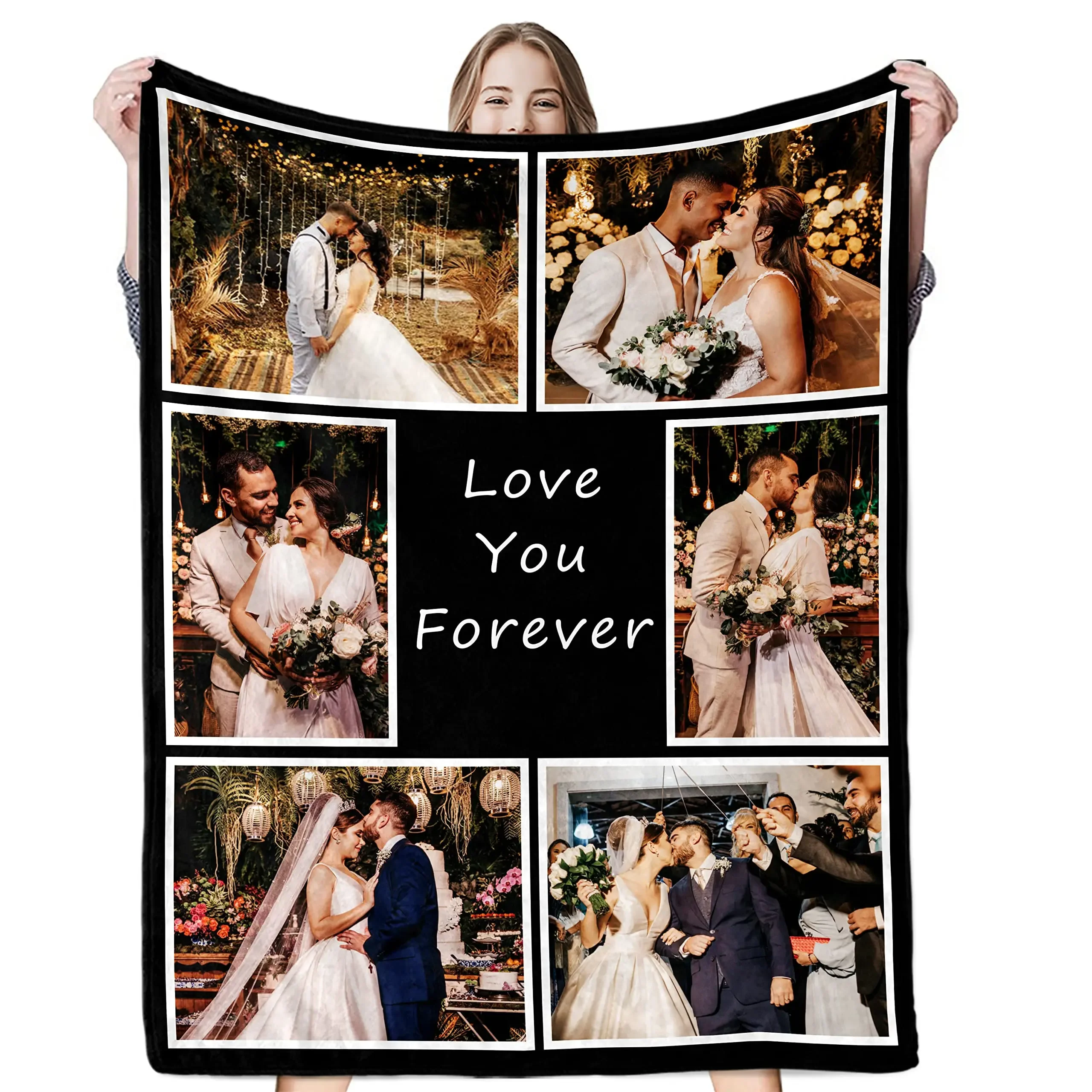 Custom Blanket Personalized Picture Throw Blanket For Memorable Mother Father Day Birthday Anniversary Christmas Valentine Gifts