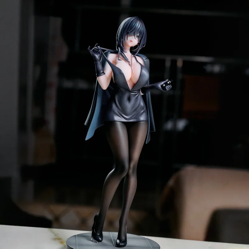 1/6 original hanabee vestido preto versão anime figura colecionável personagem japonês menina modelo pvc figura de ação brinquedo para fãs